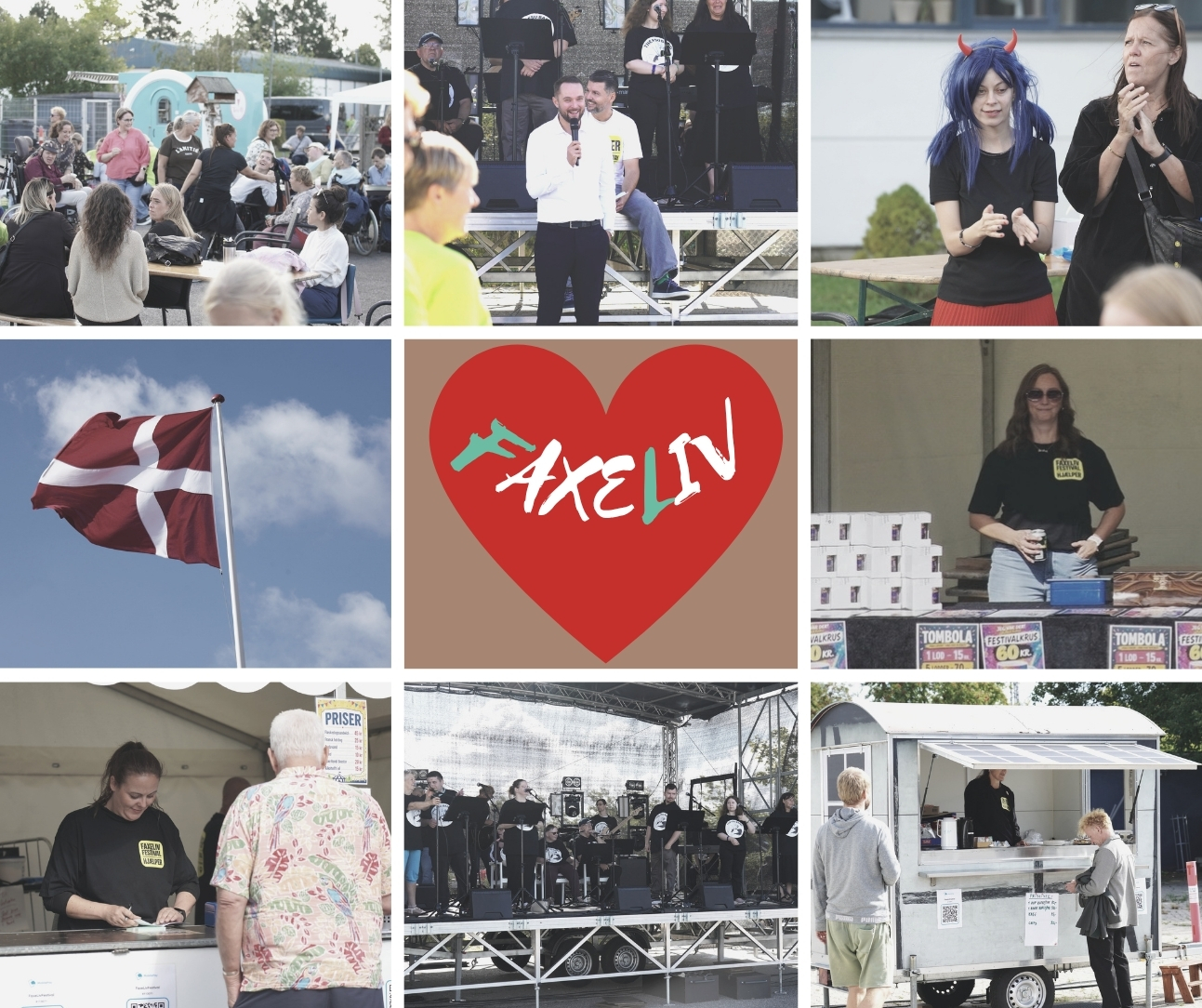 Billeder fra FaxeLiv Festival med publikum, musik, frivillige og fællesskab
